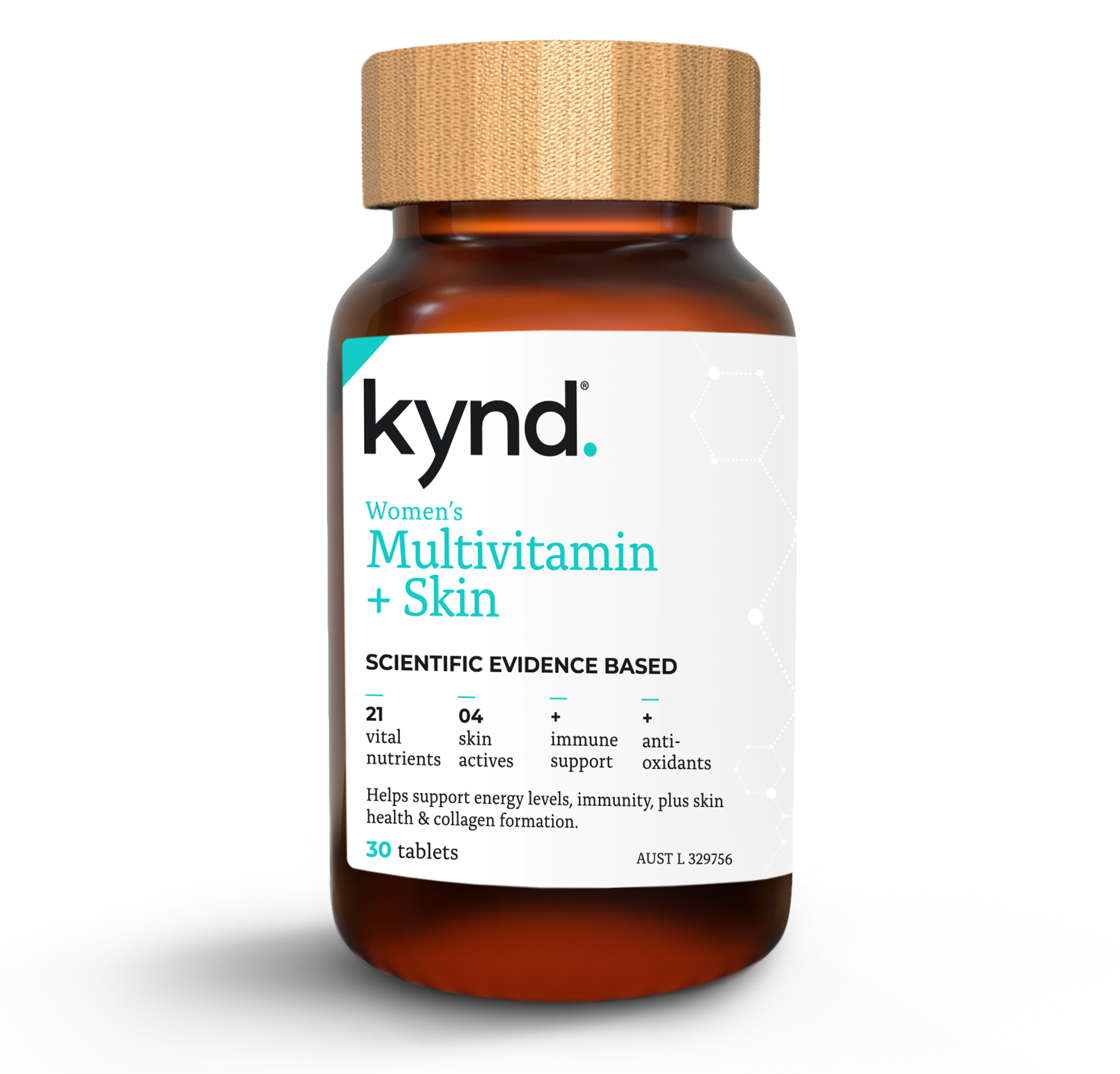 Kynd Women's Multivitamin + Skin | Supplement | Vitamin | Mineral | Scientific Evidence Based - Energy Levels, Immunity and Collagen